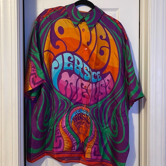 Multicolor Versace bun down shirt. Size 58. Tags still attached